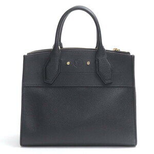 Louis Vuitton City Steamer Handbag Black Taurillon Leather Bag Tote